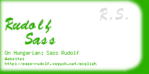 rudolf sass business card